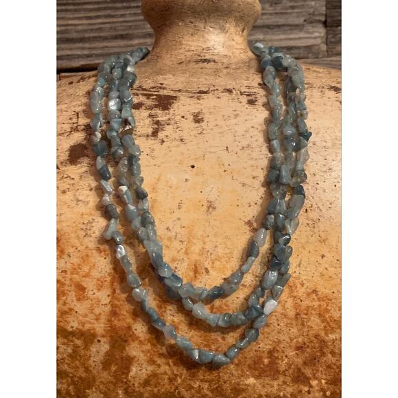 Three Strand Green Quartz Necklace with Magnetic Clasp - Picture 5 of 6